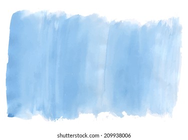 Watercolor paint of blue sky. Vector illustration.