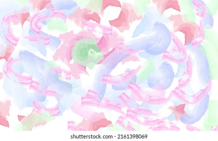 Watercolor paint brushes with pastel color pink, green, blue for your background 