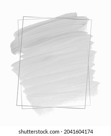 Watercolor paint creative background with silver frame over. Isolated. Vector banner.