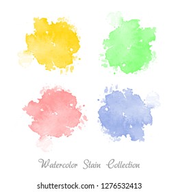 Watercolor paint set. Colorful paint illustration for decoration