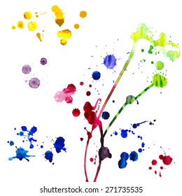 Watercolor paint splash. Vector illustration