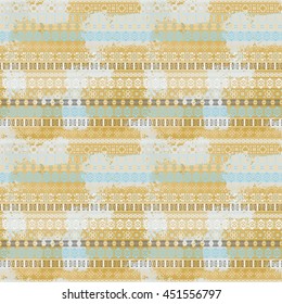 Watercolor paint spots. Distressed seamless pattern. Ethnic print, brushed texture. Abstract background, wrapping, wallpaper