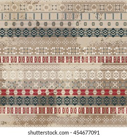 Watercolor paint spots. Distressed seamless pattern. Ethnic print, brushed texture. Abstract background, wrapping, wallpaper