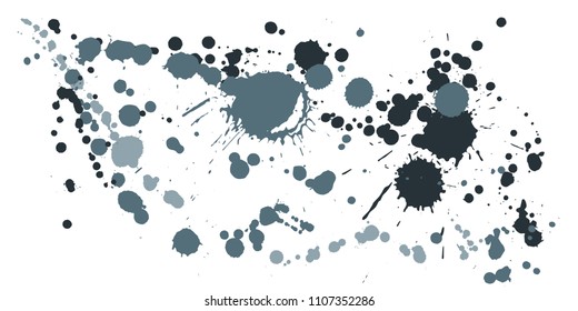 Watercolor paint stains grunge background vector. Hand drawn ink splatter, spray blots, dirt spot elements, wall graffiti. Watercolor paint splashes pattern, smear liquid splats stains background.