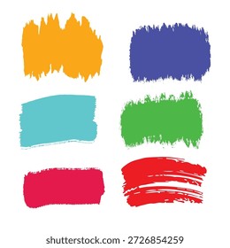 Los fondos de Vector de las manchas de la pintura de la acuarela fijan la Ilustración vectorial del gouache. Efecto de la mancha de la textura. Una colección vibrante de muestras de la pintura en diversos colores.