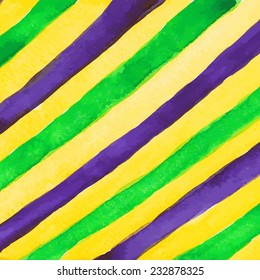 Watercolor paint vector background for Mardi Gras