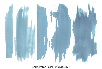 Watercolor Paintbrush Set. Teal Dirty Banner. Vector Traced Spray. Grunge Paintbrush Background. Splash Collection. Isolated Graphic Texture. Ink Drawn Frames Border. Paintbrush Design.