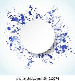 Fondo abstracto de color de agua. Banner azul de salpicadura de vectores.
