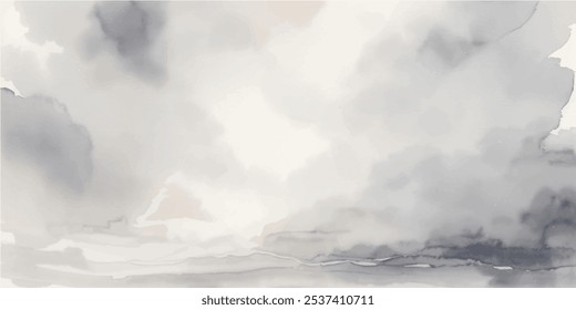 Watercolor painted background. Abstract Illustration wallpaper. Brush stroked painting.Vector background watercolor sky with beautiful clouds.