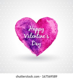 Watercolor painted heart, vector element for your design