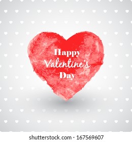 Watercolor painted heart, vector element for your design