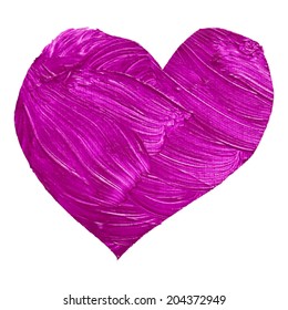 Watercolor painted heart, vector element for your design, handmade with acrylic and canvas. Brush stroke. Vector. 