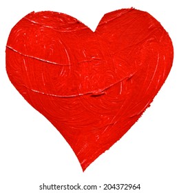 Watercolor painted heart, vector element for your design, handmade with acrylic and canvas. Brush stroke. Vector. 