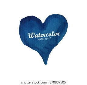 Watercolor painted  heart, vector element for your design