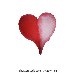 Watercolor painted heart, vector element for your design