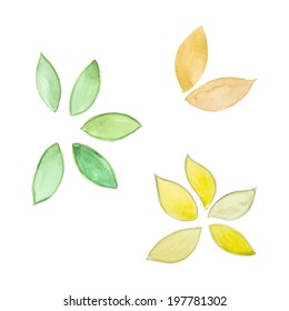 watercolor painted leaves vector edition