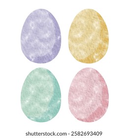 Watercolor Painted Pastel Easter Eggs Pattern in Soft Spring Colors