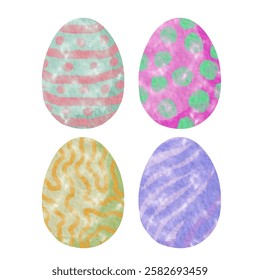 Watercolor Painted Pastel Easter Eggs Pattern in Soft Spring Colors