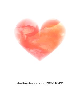 Watercolor painted pink heart, element for your design.  Painting of the heart. Valentines day. Wedding card. Mothers Day. Concept - love and relationship, art, valentine. Vector illustration