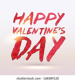 Watercolor painted Valentine`s Day card or background.  Vector illustration.