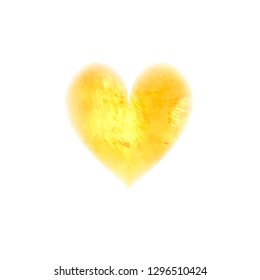 Watercolor painted yellow heart, element for your design.  Painting of the heart. Valentines day. Wedding card. Mothers Day. Concept - love and relationship, art, valentine. Vector illustration