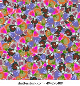 Watercolor painting of abstract flowers, seamless pattern vector background.