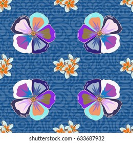 Watercolor painting of abstract flowers, seamless pattern vector background.