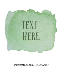 Watercolor painting banner cloud for text message green color