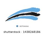 Watercolor painting Botswana national flag. Grunge brush stroke  Independence day blue, white and black nation color symbol - Vector abstract illustration