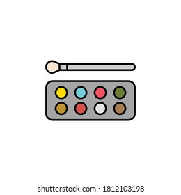 watercolor painting brush icon. Element of education illustration. Signs and symbols can be used for web, logo, mobile app, UI, UX on white background