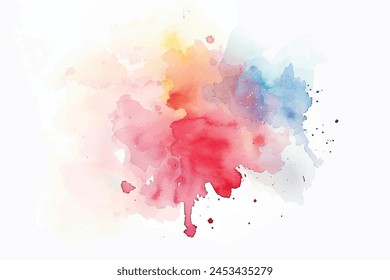 Watercolor painting centered on a white background: