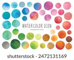 Watercolor painting colorful dots collection
