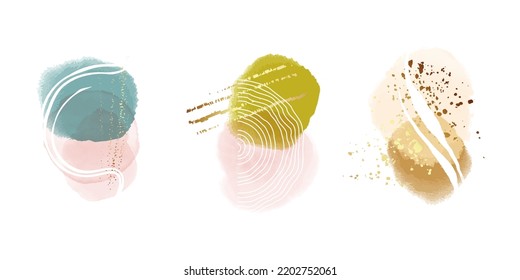 watercolor painting creative abstract shapes , minimal element good for logo, branding , social media. Modern template vector art 