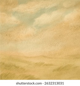Watercolor painting of a field element for sale banners, posters, labels, wallpaper, scrapbooking, birthday party decorations, invitations card, printing labels, greeting cards, background, et