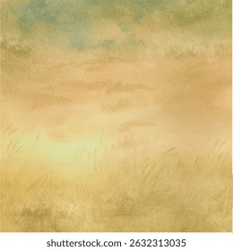 Watercolor painting of a field element for sale banners, posters, labels, wallpaper, scrapbooking, birthday party decorations, invitations card, printing labels, greeting cards, background, et