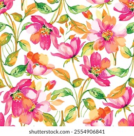 Watercolor painting flower illustration, which is elegant for home and wall decorations as well as for face prints

