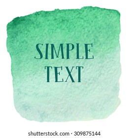 Watercolor painting frame for text green color