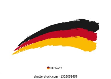 Watercolor painting Germany national flag. Grunge brush stroke german Independence day symbol.