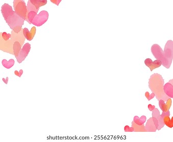 Watercolor Painting Heart Shape Background Material.