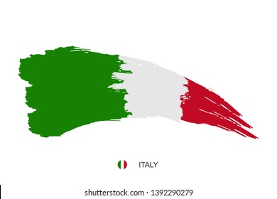 Watercolor painting ITALY national flag. Grunge brush stroke italian Independence day red, white and green stripes nation color symbol - Vector abstract illustration