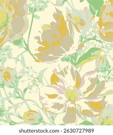Watercolor painting of leaf and flowers, seamless pattern on dark background
Big flowers, small flowers, trendy,fall,winter,autumn,aop,fabric print