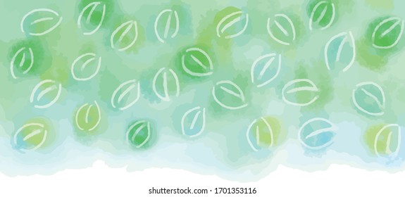 watercolor painting leaves vector illustration