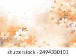 Watercolor painting of orange flowers abstract background. Vibrant vector artwork of a cluster of flowers in full bloom. Loose and expressive style, with soft washes of color and delicate splatters