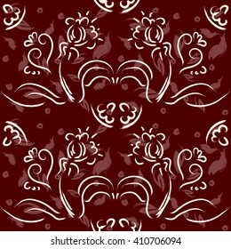 Watercolor painting - pattern of  flowers