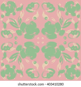 Watercolor painting - pattern of summer flowers 