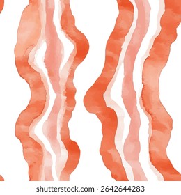 Aquarel schilderij met perzik en witte kleuren, met verticale strepen grunge lijnen ikat patroon, stippen naadloos patroon, Vector illustratie achtergrond voor het afdrukken van het papier.