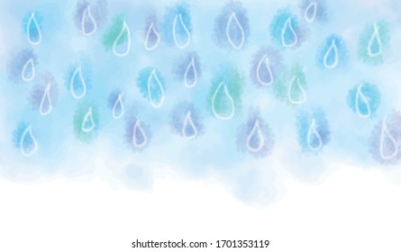 watercolor painting rain drops 
 illustration