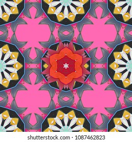 Watercolor painting. Seamless pattern Gentle, spring on yellow, black, brown, white and gray colors.