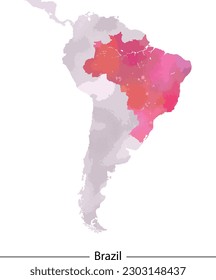 Watercolor Painting Style of Brazil Map Vector