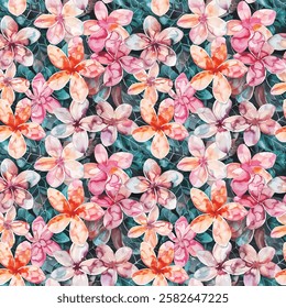 Watercolor painting style illustration of fancy flower pattern by yourself.